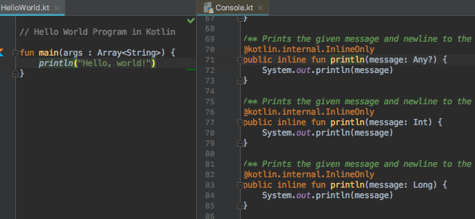 console.kt declaration file in Kotlin