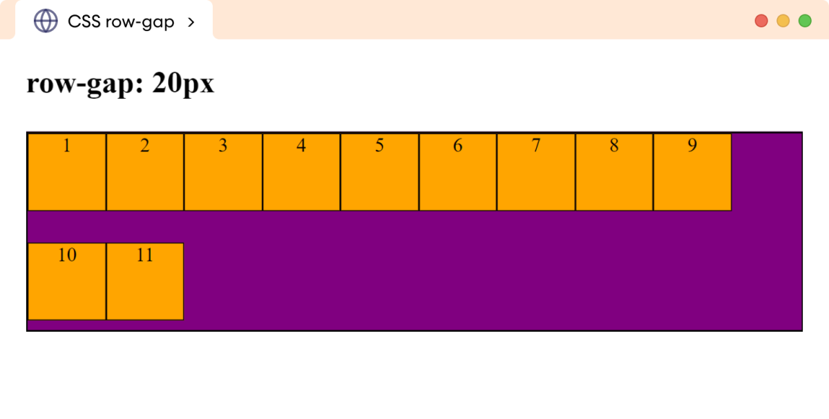 Example: CSS Row Gap Property 