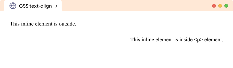 CSS Text Align Inline Element Example Description