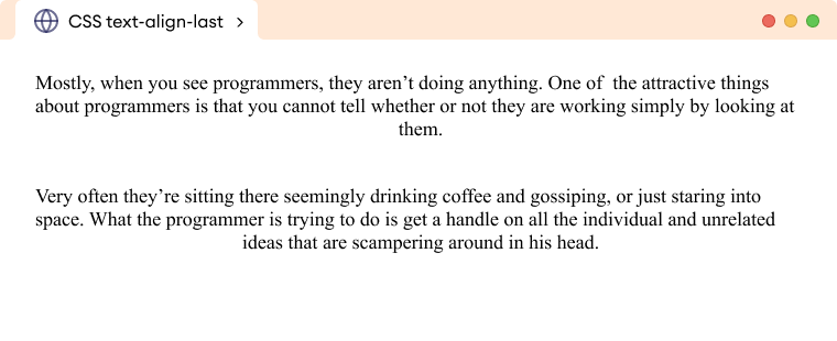 CSS Text Align Last Example Description