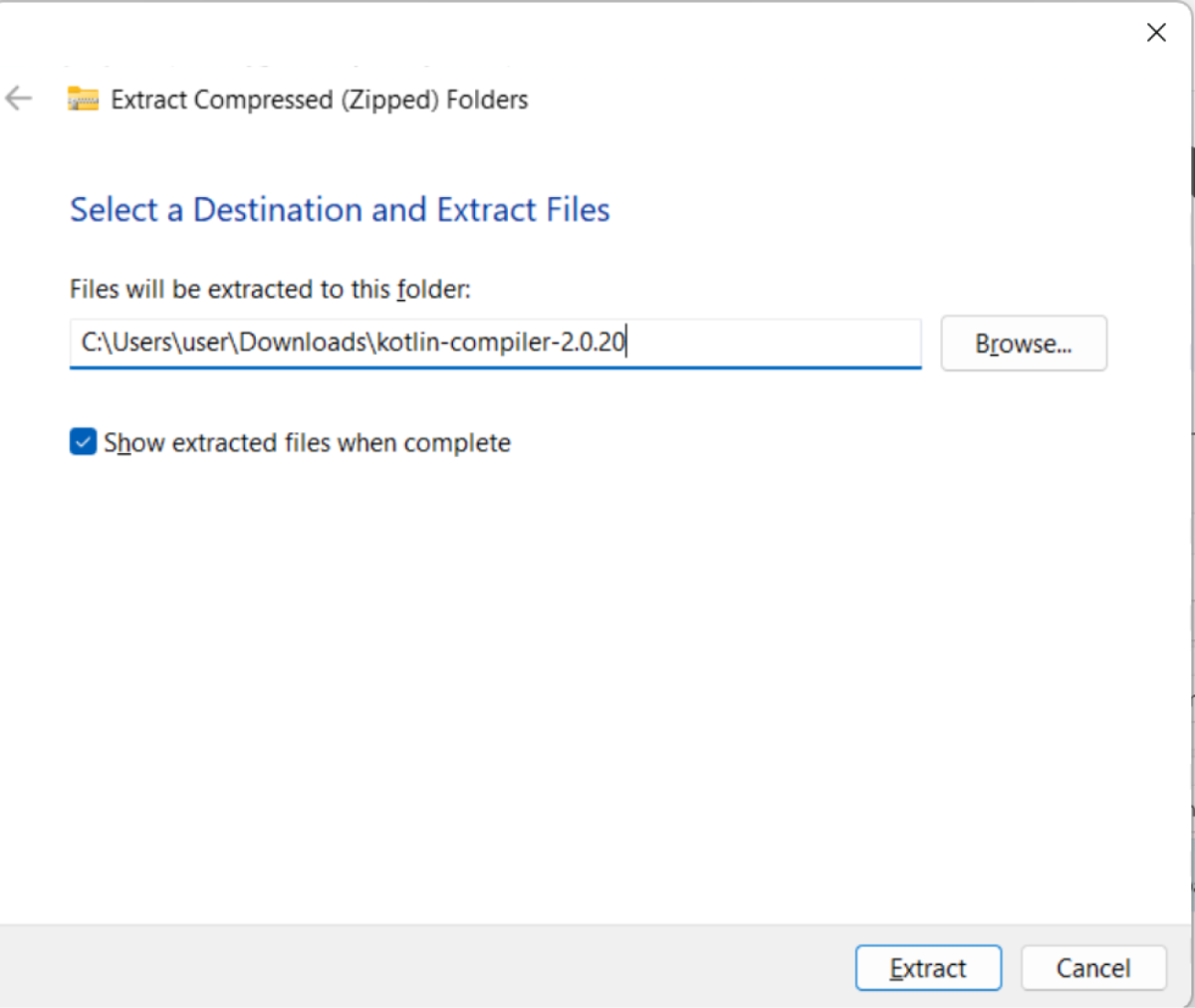 Extract the Downloaded Zip File