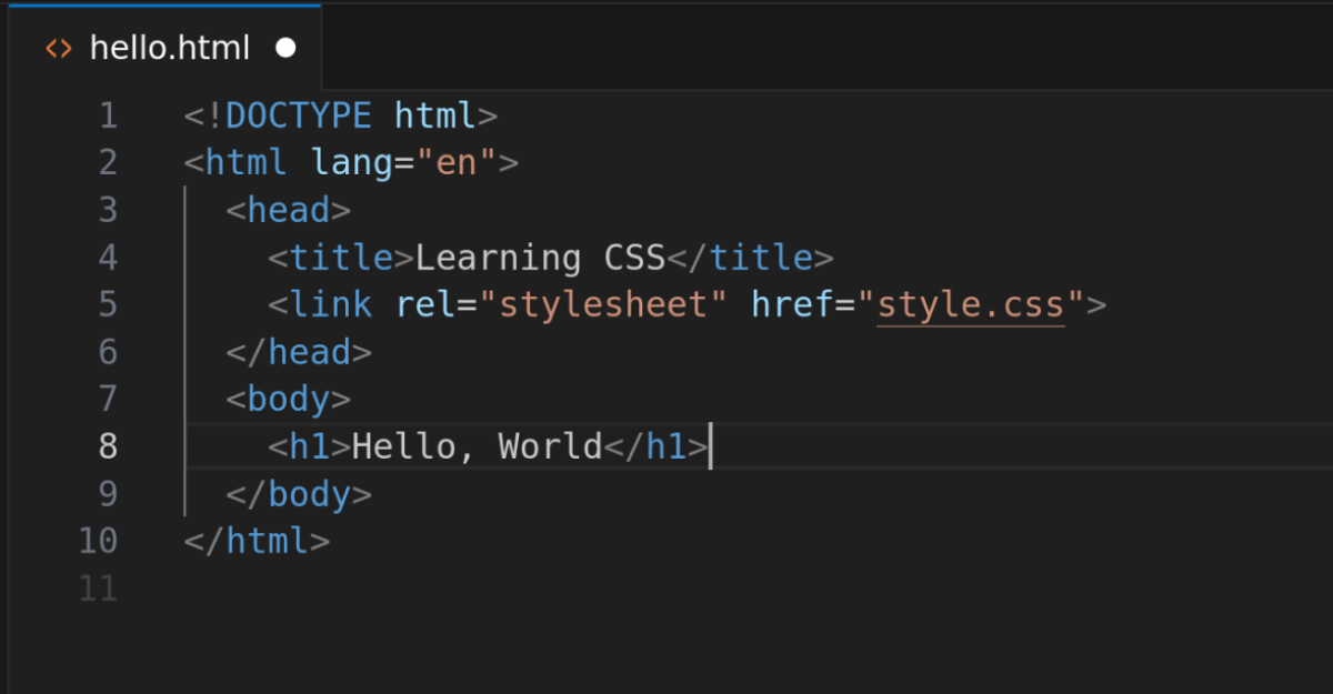 Simple Hello World in HTML