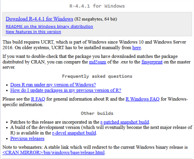R Download Page