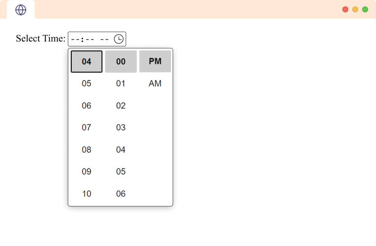 An Input Tag type time expanded