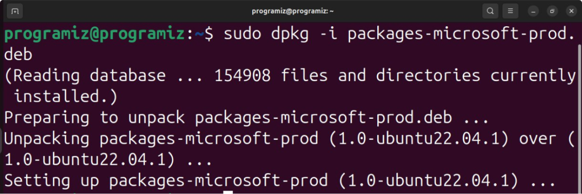 Install MS packages on Ubuntu