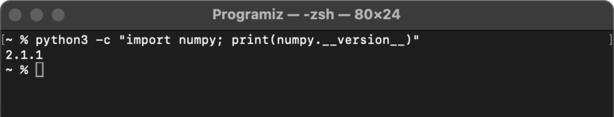 Verify NumPy Installation