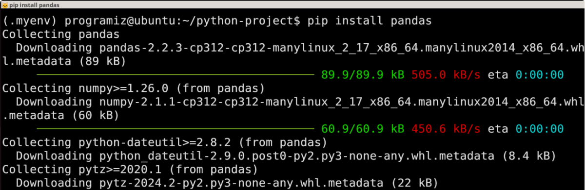 Install pandas  in Ubuntu