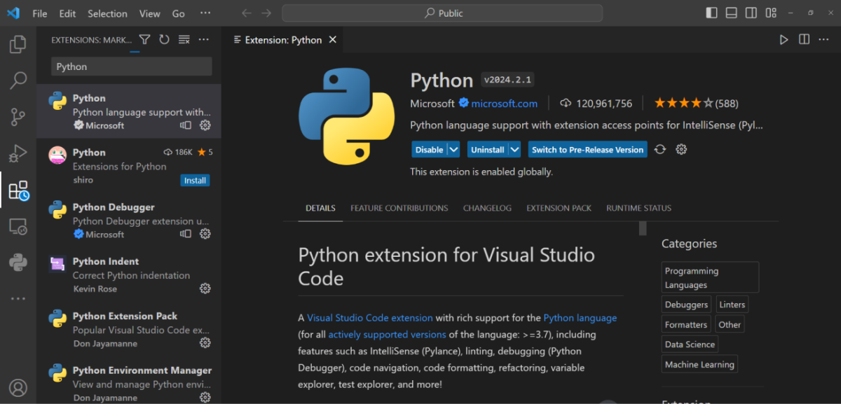 Python Extension in VSCode