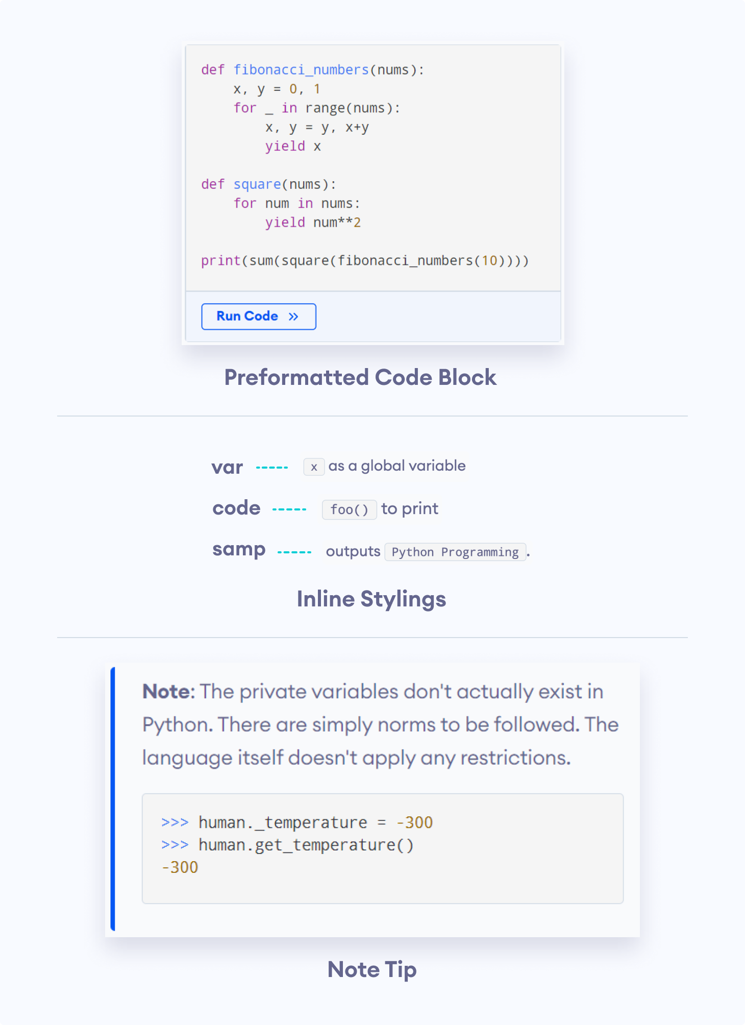 Programiz-specific elements